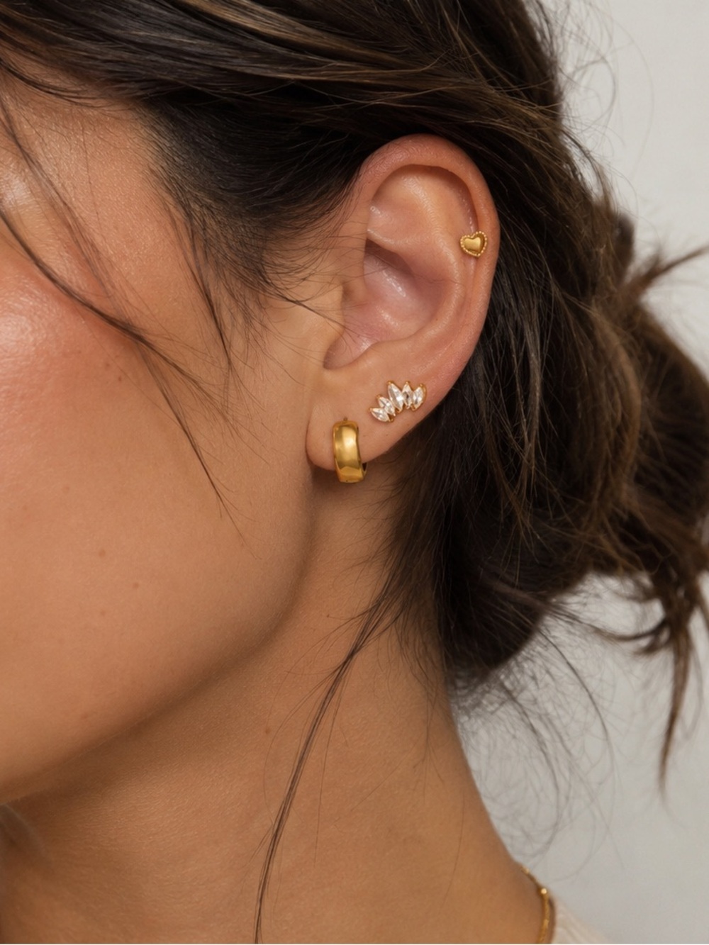 3 Pairs | 18k Gold Plated Earring Set